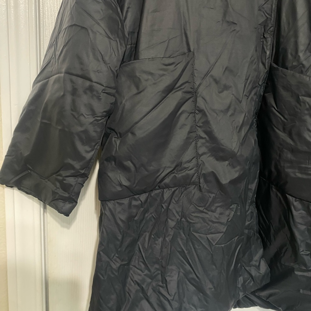 Eileen Fisher Eggshell Recycled Nylon Hooded Long Coat XL - Picture 4 of 14